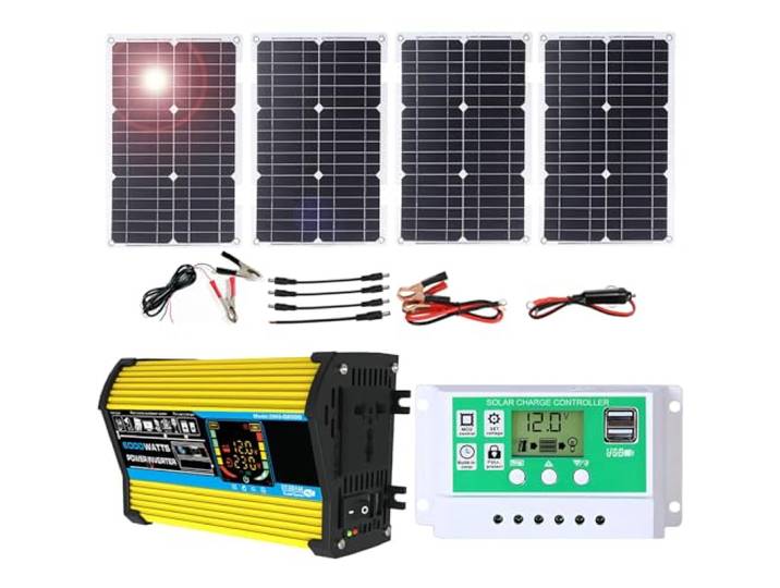Solarpanel-Kit mit 6000-W-Wechselrichter und 50-A-Controller(Unique Colour,100W)