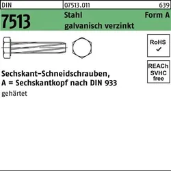 Gewindeschneidschraube DIN 7513 FormA Sechskant AM 6x20 Stahl galv.verz. 500St.