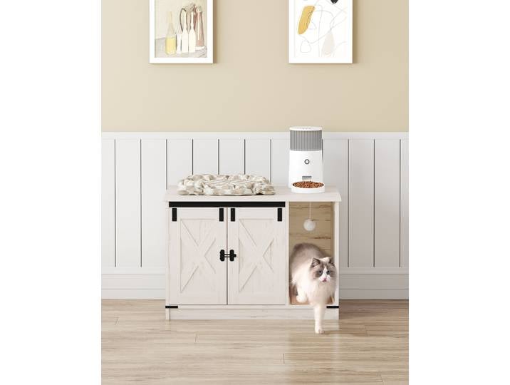 Armoire pour chat, armoire à bac à litière pour chat, meubles d'armoire à bac à litière cachés avec cloche pour chat, maison pour chat intérieure, pour couloir