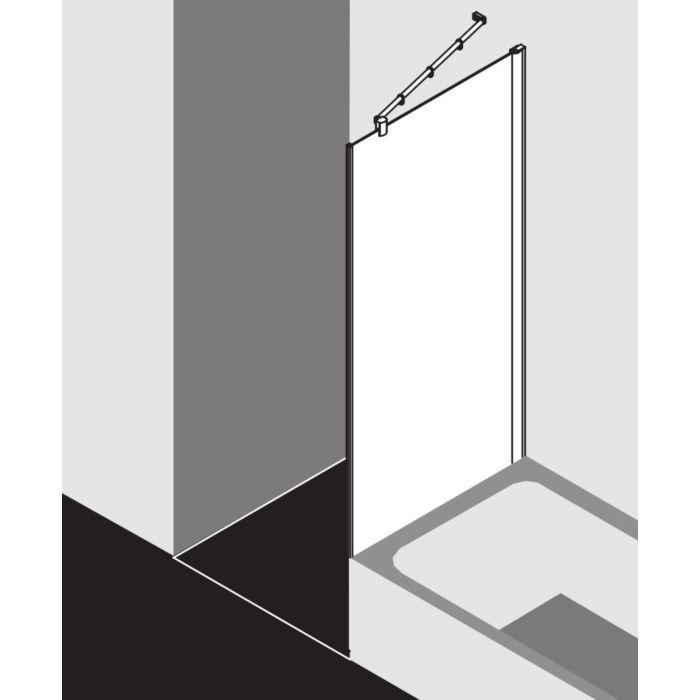 Kermi Diga Seitenwand verkürzt DITVD07017VAK 70x175cm, silber hochglanz, ESG klar