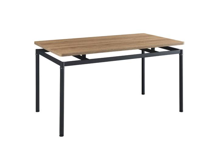 [en.casa] Esstisch Hemnes, Eichefarben, Metall, Rechteckig, 140x75x80 cm, Esszimmer, Esstische