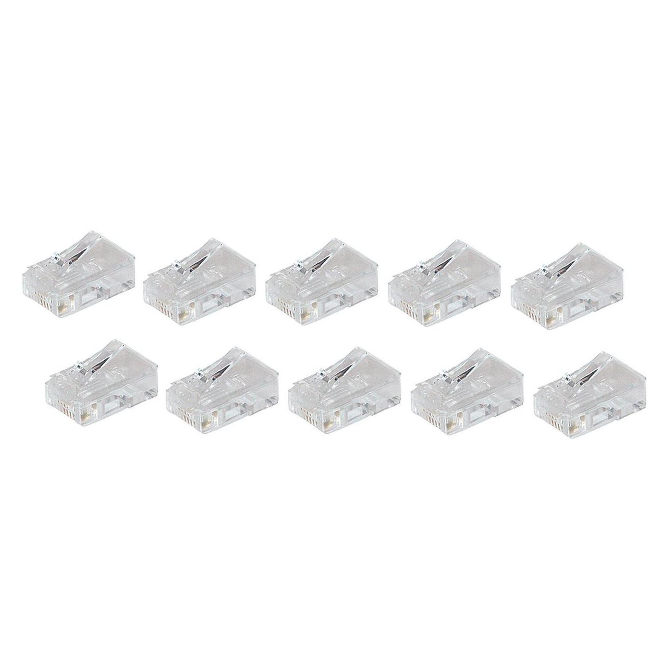 Shiverpeaks BASIC-S Modular-Stecker RJ45, ungeschirmt 8-polig, 8 Kontakte belegt, für Rundkabel, vergoldete Kon- (BS72051R-10)