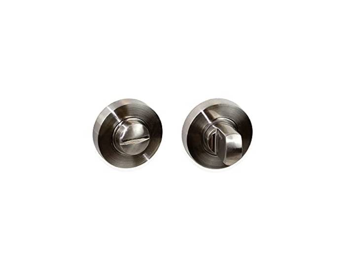 Emuca - Rosace de condamnation pour porte intérieur\, Jeu 5 serrure condamnation avec rosace D.35mm\, zamak\, Nickel satiné
