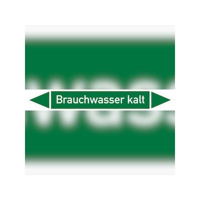Rohrleitungskennzeichnung, Brauchwasser kalt - 270x37 mm Folie selbstklebend