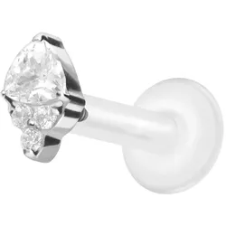 PTFE Labret mit Innengewinde + Titan-Aufsatz EINGEFASSTE KRISTALLE