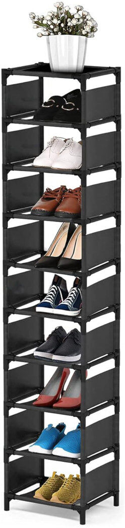 Rebrilliant 10 Pair Shoe Rack Matte Black 10