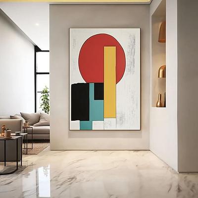 handgemaltes modernes Poster abstraktes Poster farbenfrohe Kunst farbenfrohe Formen Poster Büro Gemälde Komposition abstraktes Gemälde minimalistisches Poster