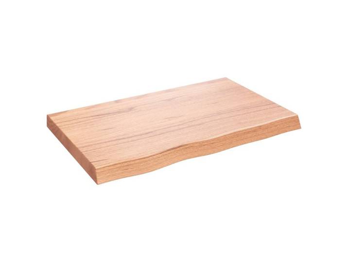 vidaXL Waschtischplatte Waschtischplatte Hellbraun 80x50x(2-6) cm Massivholz Behandelt