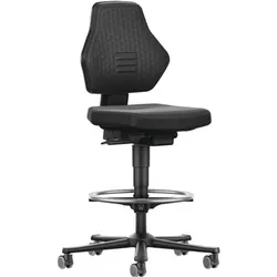 Bimos, Bürostuhl, Arbeitsdrehstuhl Air Flow Rollen + Fussring Supertec-Gewebe schwarz 610-890 mm
