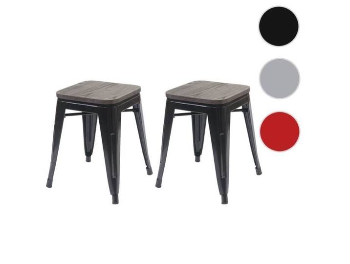 MCW 2x tabouret MCW-A73 métal design industriel noir