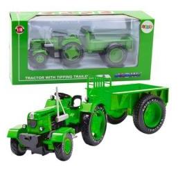 Lean Toys Lean Metall-Ackerschlepper Mit Anhänger Grün 1:18 (66583834)