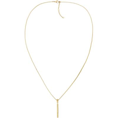 Kette mit Anhänger TOMMY HILFIGER "LINEAR", gold (gelbgoldfarben), Halsketten, Damen, Edelstahl, L: 71,5 B: 1,5mm, B:1,5mm