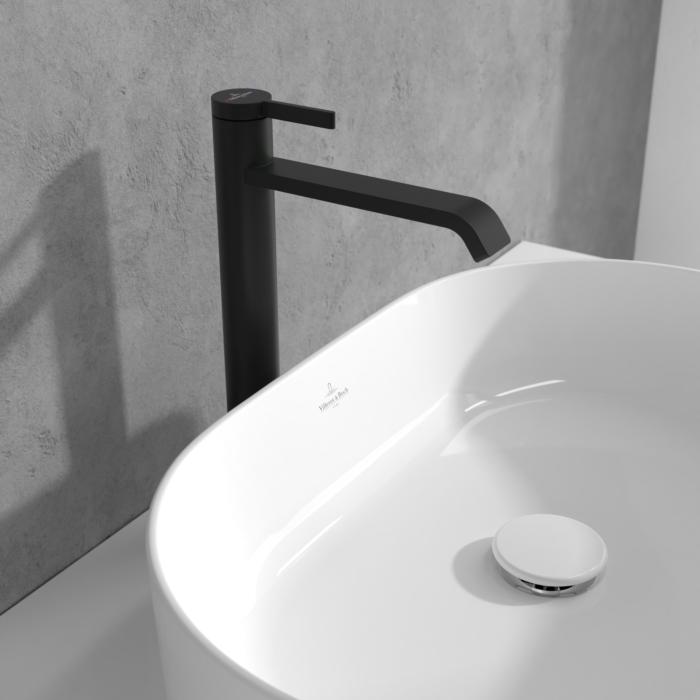 Villeroy und Boch Dawn Einhebel-Waschtischarmatur TVW106106152K5 erhöht, ohne Ablaufgarnitur, matt black