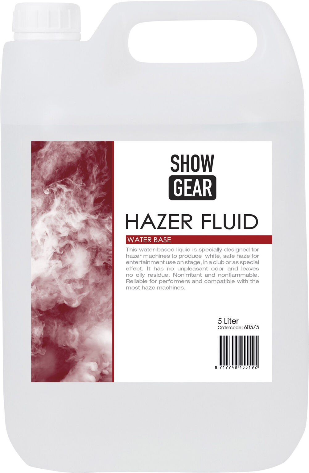 Showgear Hazer-Flüssigkeit 5 Liter – Auf Wasserbasis
