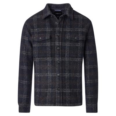 Hemdjacke VENTI "VENTI Hemdjacke uni", Herren, Gr. 50, blau, 70% Polyester, 30% Wolle, Jacken