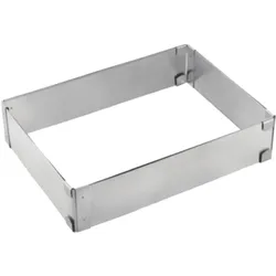 METALTEX Kuchenrahmen rechteckig Edelstahl rostfrei verstellbar 41 x 29 x 5 cm