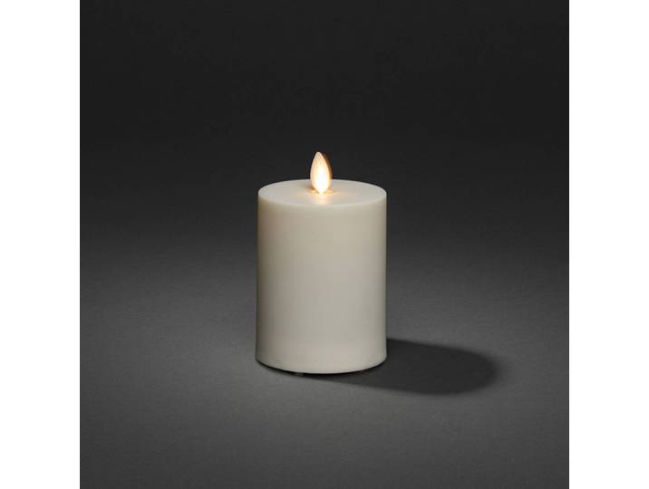 Konstsmide Christmas LED-Kerze IP44 cremeweiß glatt Höhe 13cm, creme / amber, Kunststoff