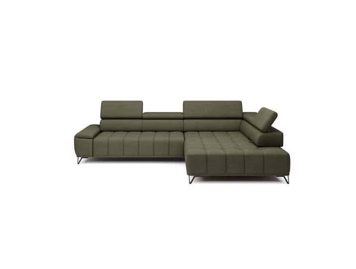 Canapé d'angle droit relax PALLADIO tissu eden vert