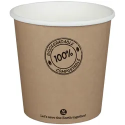 VEPATIM 125x BIO Suppenbecher 650ml braun biologisch abbaubar PLA O11.5cm