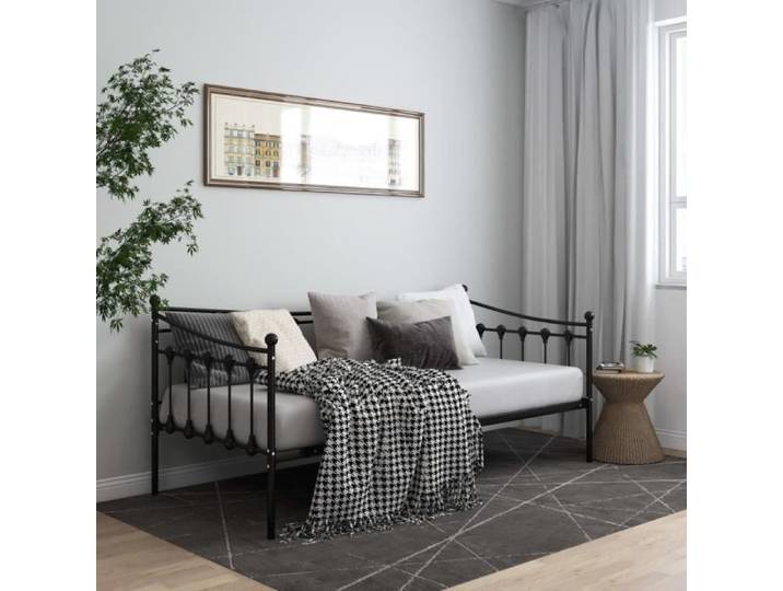 Canapé-lit en métal noir 90x200 cm BEST MOBILIER - Cadre de lit pour une personne