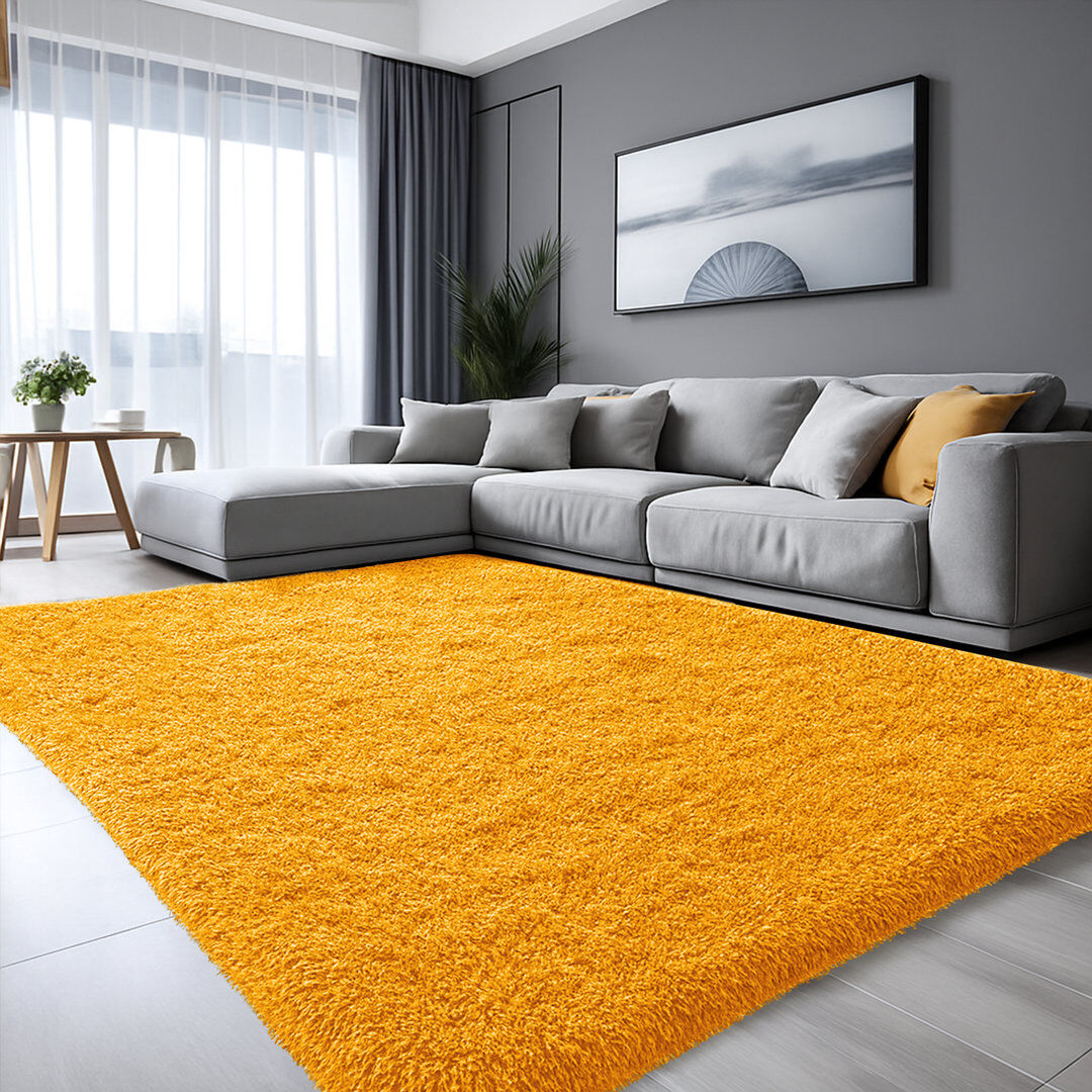 Fairmont Park Rectangle Shaggy Area Rug Ochre Rectangle 160 x 230 cm