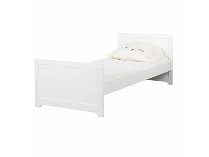 Pack lit avec matelas bois massif blanc 90x190 cm