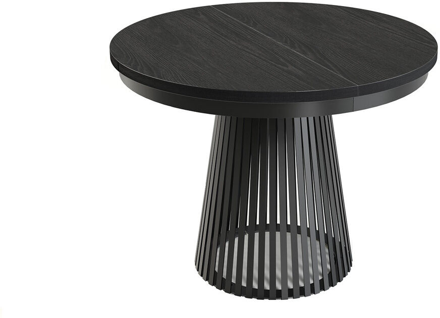 Isabelline 180 cm Extendable Round Dining Table with Steel Base Black/Black