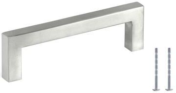 Kingsman Hardware Classic Square Sharp 3-3/4 in. Center-to-Center Stainless Steel Drawer Pull Cabinet Handle with Brushed Nickel Finish - Silver