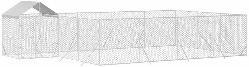 vidaXL Chenil d'extérieur pour chiens avec toit argenté 10x6x2,5 m