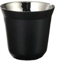 Uplifted Finds Summer High Grade Double Layer Stainless Steel Capsule Coffee Cup Simple Flat Bottom Solid Color Water Cup black