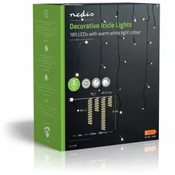 NEDIS Lichtervorhang 180 LEDs 5,9m ww Timer in/out