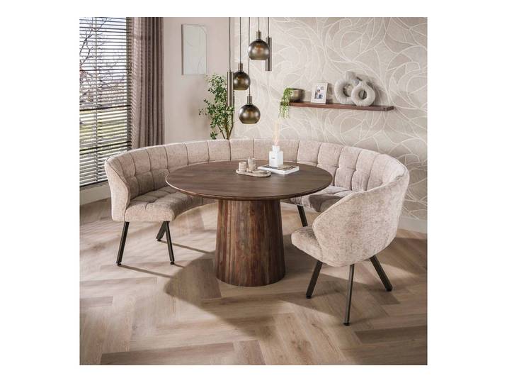 Sitheim® Sitzbank Esszimmerbank Raster rund 3-teilig (3-St)
