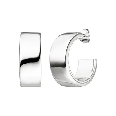 Paar Creolen JOBO, silber (silber 925), Ohrringe, Damen, Silber 925 (Sterlingsilber), 925 Silber