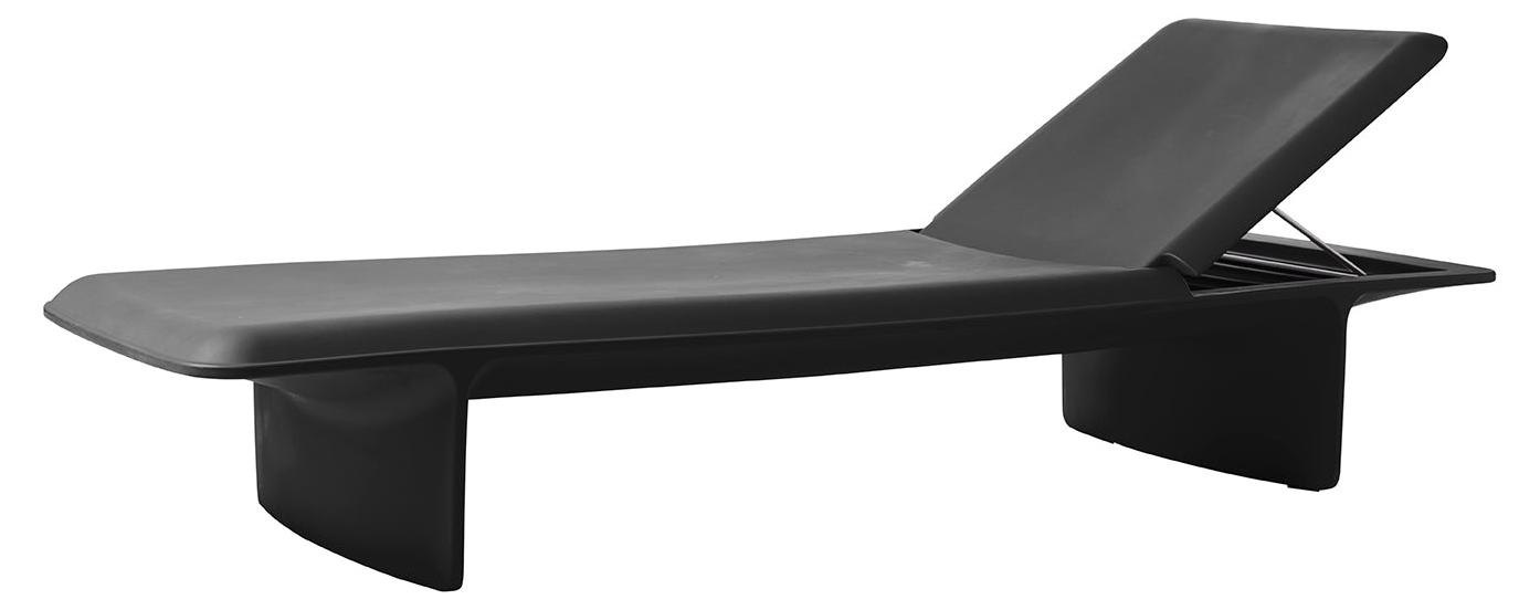 Verstellbare Sonnenliege modernes Design für Strand und Garten Ponente Slide - Schwarz