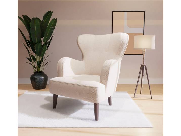 Sessel HOME AFFAIRE SICILIA , beige, B:71cm H:86cm T:64cm, 100% Polyester, Sessel, Sessel, moderner Ohrensessel