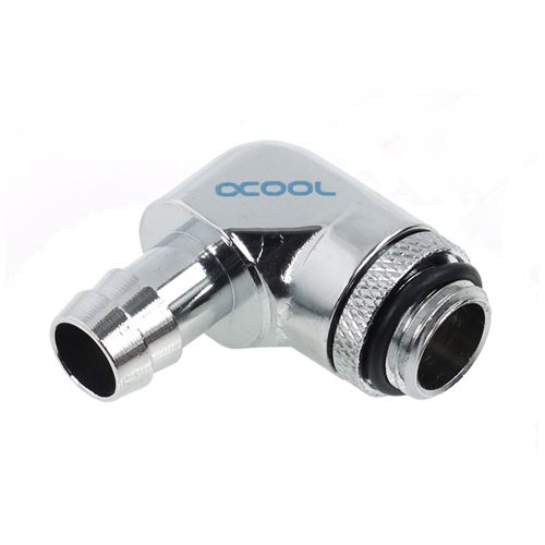 Alphacool HF 10mm (3/8") Schlauchanschluss 90° drehbar G1/4 mit O-Ring - Chrome