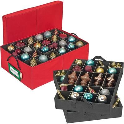 Hold N' Storage HOLDN’ STORAGE Underbed Christmas Ornament Storage Container Box with Dividers