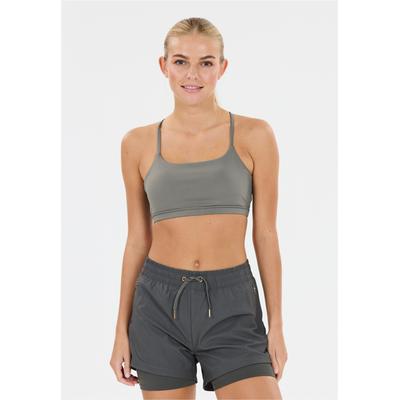 Sport-BH ATHLECIA "Blossom", Damen, Gr. XS, grau (dunkelgrau), 77% Polyamid, 23% Elasthan, unifarben, BHs Sport-BH, für ein besonders weiches Tragegefühl