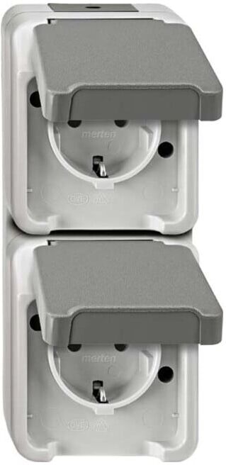 Merten Prise double SCHUKO gris clair MEG2329-8029 (MEG2329-8029)