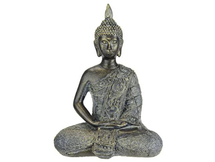 Buddha Figur meditierend sitzend Statue Figuren Skulptur Büste Statue Ornament Buddhafigur Feng Shui Dekoration Garten Terrassen Balkon Deko Buddha-Statue Wohnaccessoire Buddha-Skulptur Garten-Figur