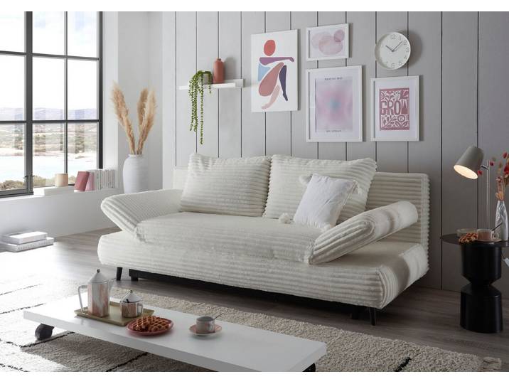 ED EXCITING DESIGN Schlafsofa Sunny, mit Bettkasten, Armteilverstellung & 2 Rückenkissen