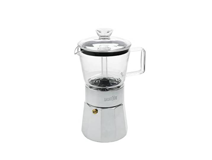 La Cafetière Verona Machine à expresso en verre\, chrome\, 6 tasses\, coffret cadeau
