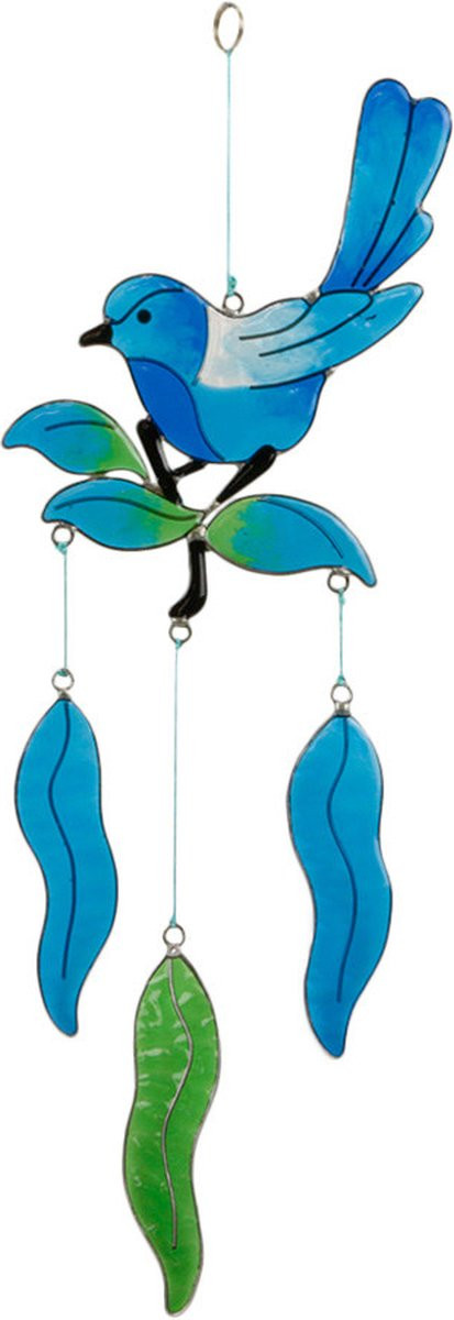 Zonnevanger resin blauwe vogel op blad