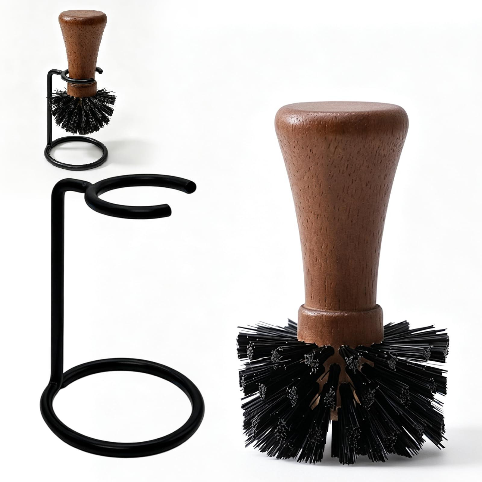 Dripio Reinigingsborstel voor portafilter 58 mm met houder, 2 stuks