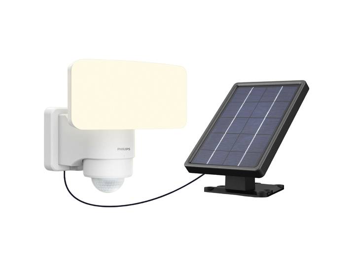 Solarlampe Philips weiss Kunststoff B 17.1 cm H 16.4 cm - LED - Lichtfarbe: Extra warmweiss - Helles Neutralweiss - Solarlampe- LED Energiesparlampe
