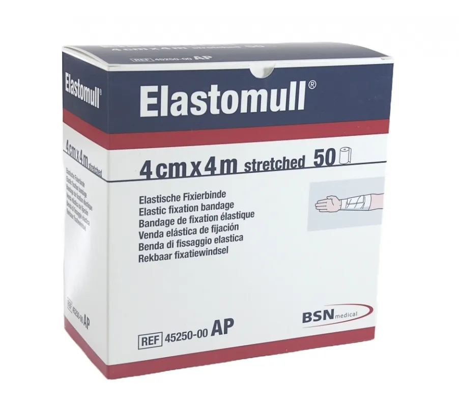 BSN medical - Essity BSN Elastomull – Elastische Fixierbinde 8 cm x 4 m, weiß, 100 Stück 72599-07