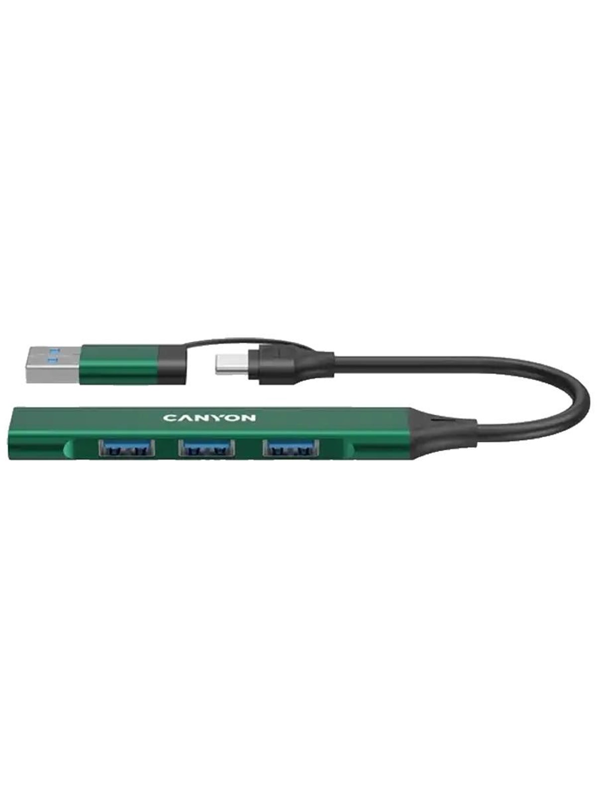 Canyon DS-02 4-in-1 USB-A/C Hub, Grün USB-Hubs