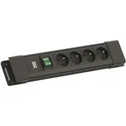 Bachmann BM005936 CONNECTUS 4xUTE 1xSchalter 2,0m CEE7/7 Schwarz