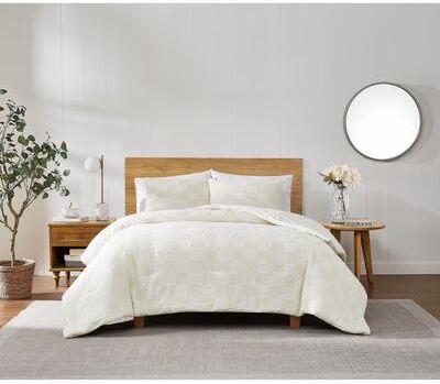 Truly Soft Textured Checkered Comforter Set