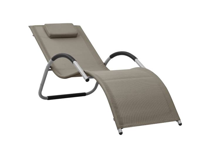 vidaXL Sonnenliege Textilene Taupe und Grau